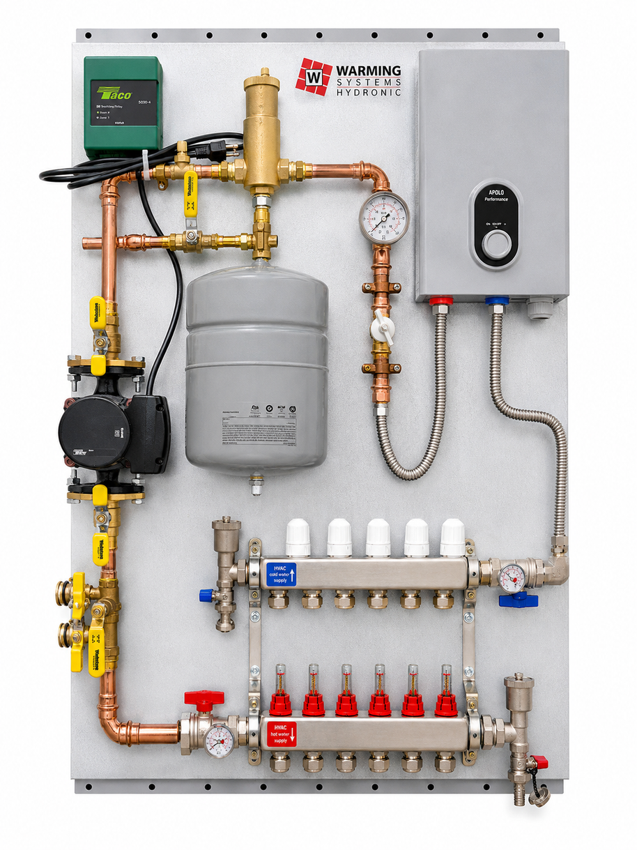 Electric Boiler Radiant Heating Panel with PEX Manifold