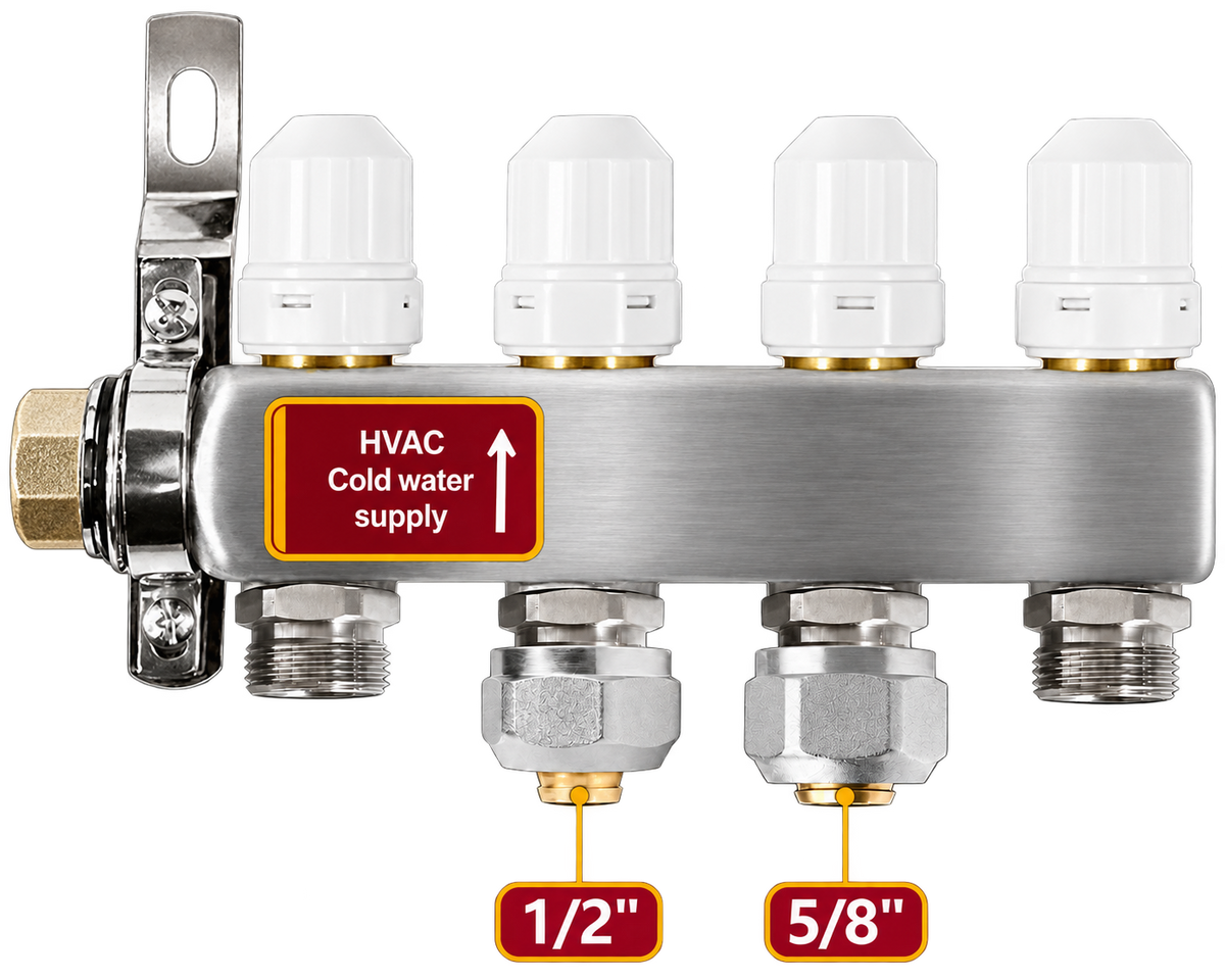 PEX Radiant Manifold Connector