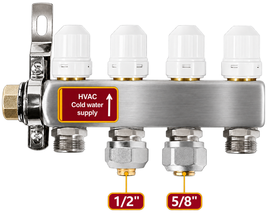 PEX Radiant Manifold Connector