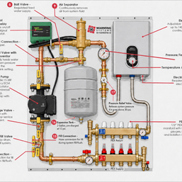 Electric Boiler Radiant Heating Panel with PEX Manifold