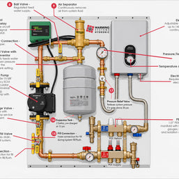 Electric Boiler Radiant Heating Panel with PEX Manifold
